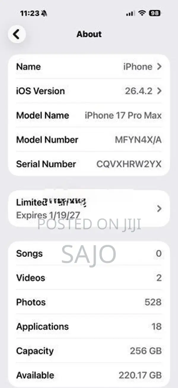 Apple iPhone 17 Pro Max (Used)