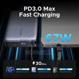 Ugreen 67W 20000mAh in Built Type C Cable Power Bank
