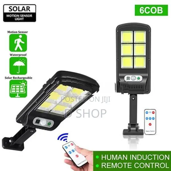 Solar Motion Sensor Wall Light- 6 COB Outdoor - Lamp Remote