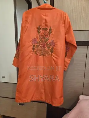 Hand-Embroidered Raw Silk Open-Front Jacket