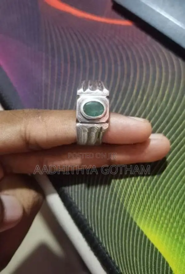 Green Gemstone Silver Ring