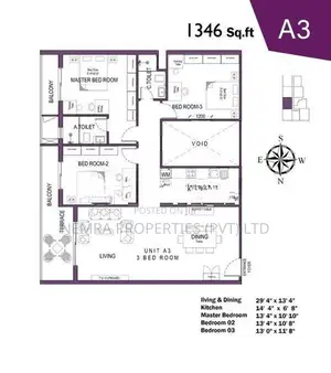 3 BR Unit A2 A3 Apartment Sale Ratmalana