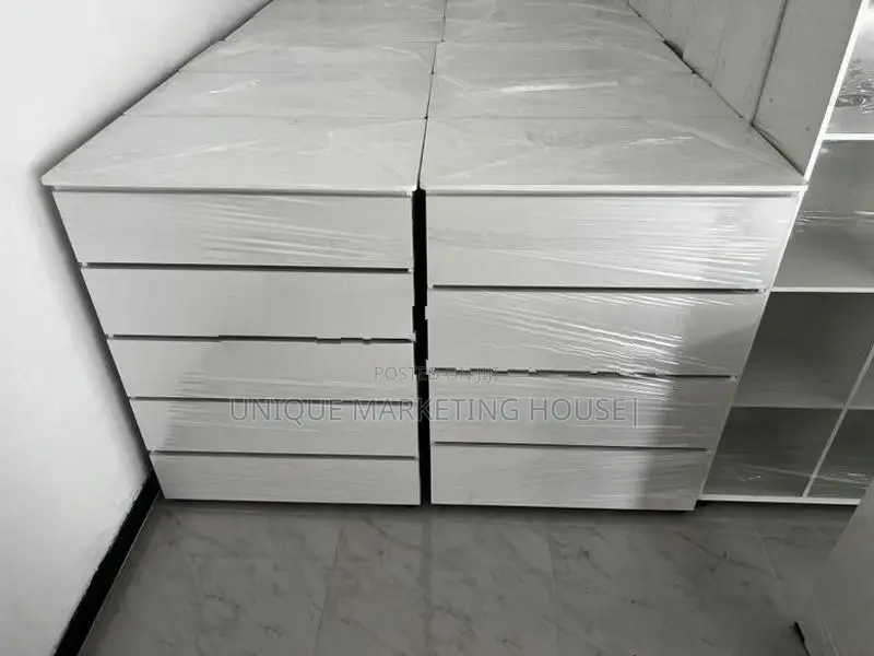 Modern Finger Pull Large White Drawer Cupboards