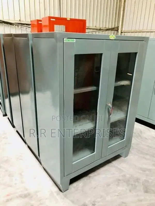 4*3 Feet Glass Door Half Steel Pantry Cupboard