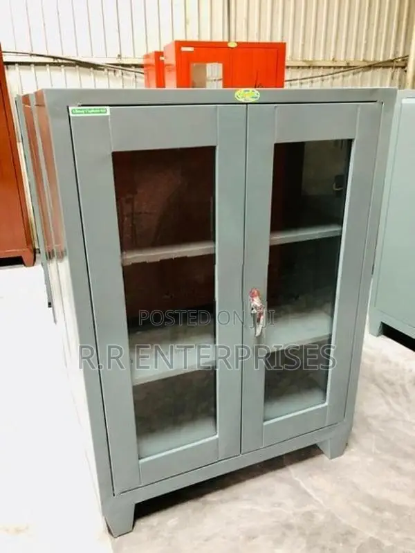 4*3 Feet Glass Door Half Steel Pantry Cupboard