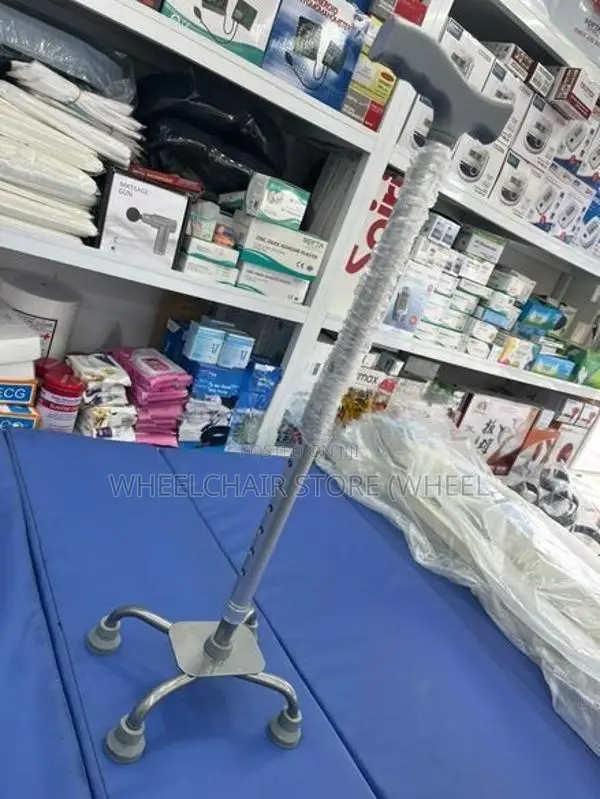 Quad Cane Walking Stick 4 Leg Height Adjustable