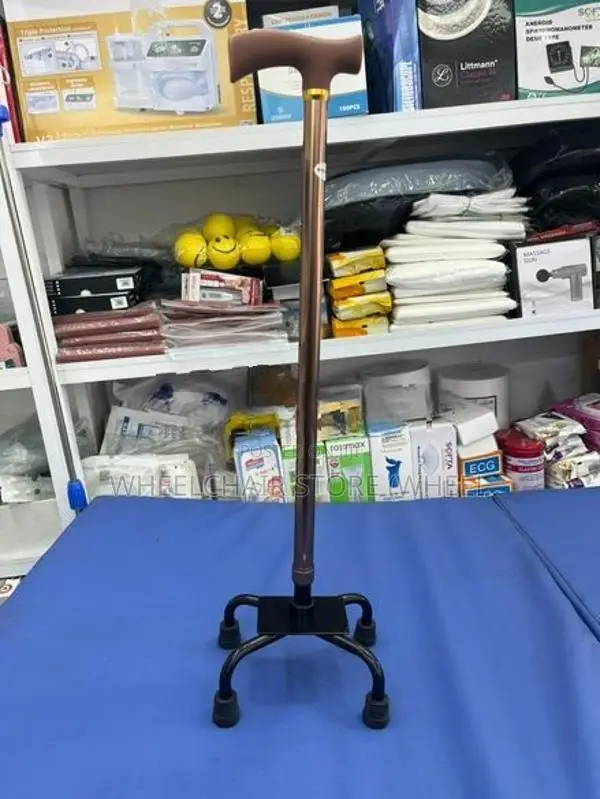 Quad Cane Stick 4 Legs (Brown)