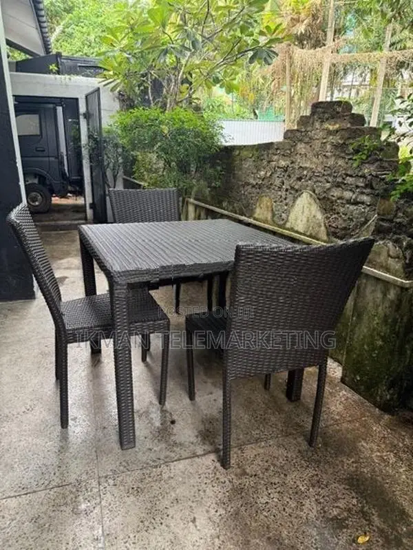 Cane Chairs with Table