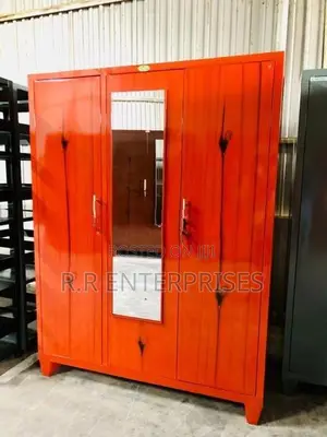 New 6*5 Ft 3 Door Steel Cupboard with Mirror