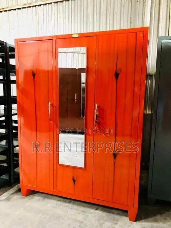 New 6*5 Ft 3 Door Steel Cupboard with Mirror