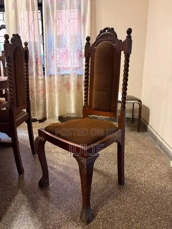 Vintage Jak Wood Dining Table with 8 Chairs