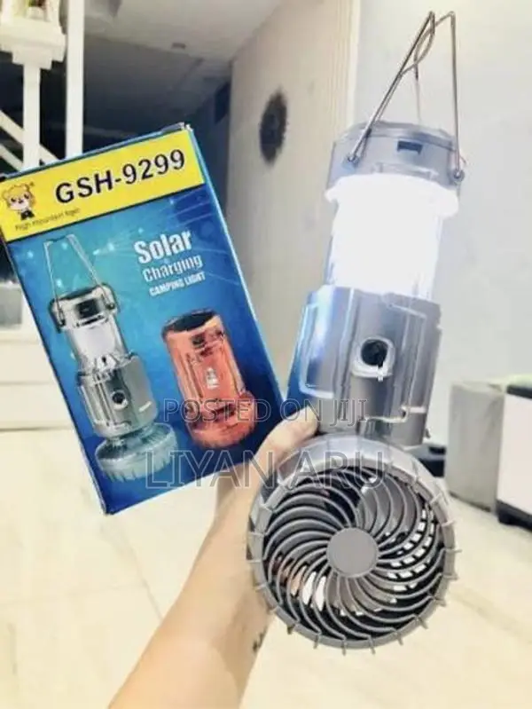 Solar Charging Camping Light with Fan/Power Bank