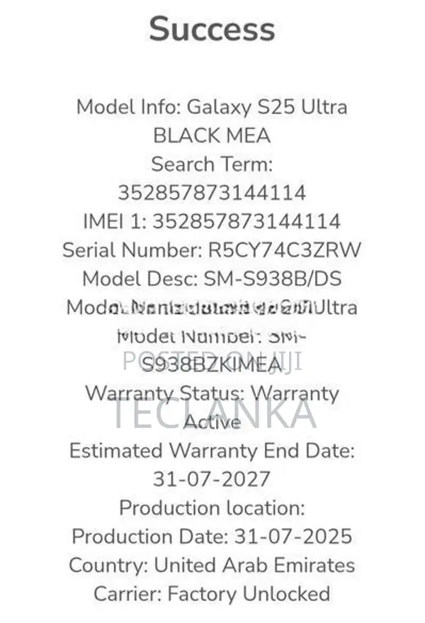 Samsung Galaxy S25 Ultra 12/256GB (Used)