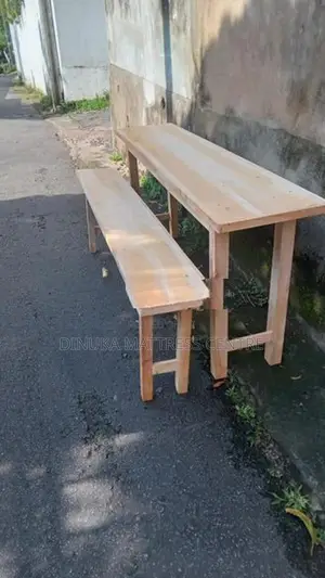 Table with Bench 6ft ×15inch mahogani t