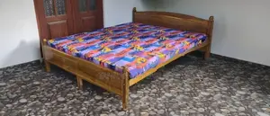 Double Wooden Bed with Mattress