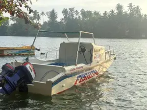 Fishing Boat with Two Outboard Motors