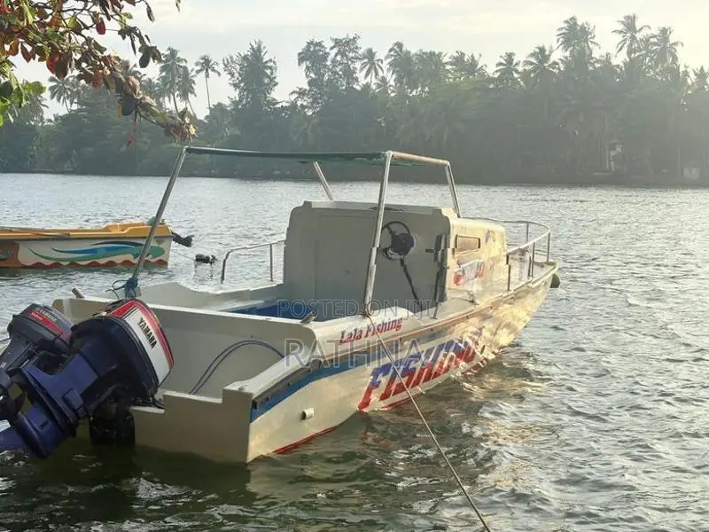 Fishing Boat with Two Outboard Motors