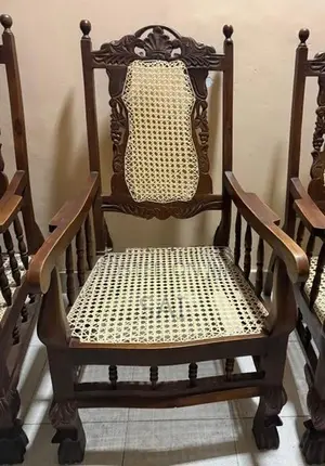 Rattan Weave Wooden Chair