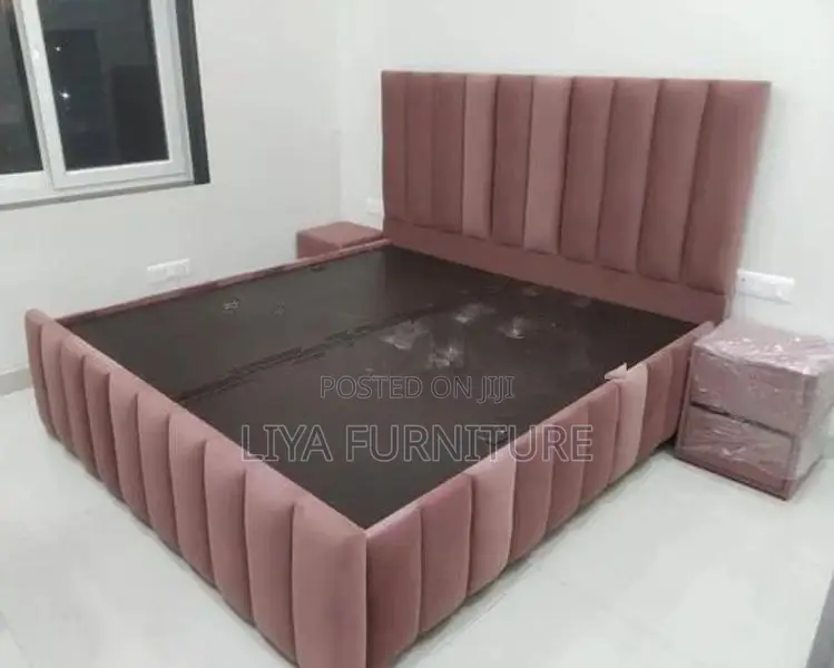 Brand New 72 x75 King Size Cushion Bed with 2 Bedsides -Li 17