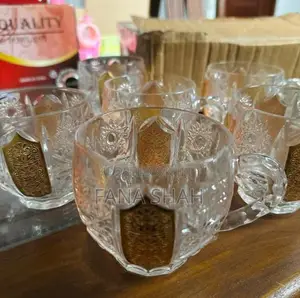 Vintage Glass Tea Cup Set – 6 Pieces