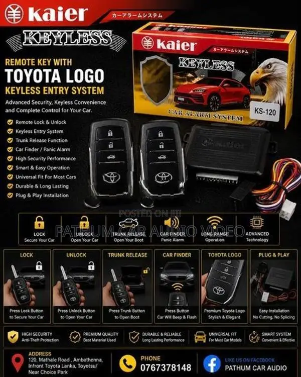 Kaier Remote Key With Toyota Logo