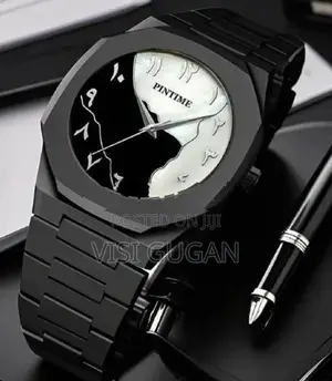 Arabic Dial Watch for Men Waterproof Quartz Wrist Black Band