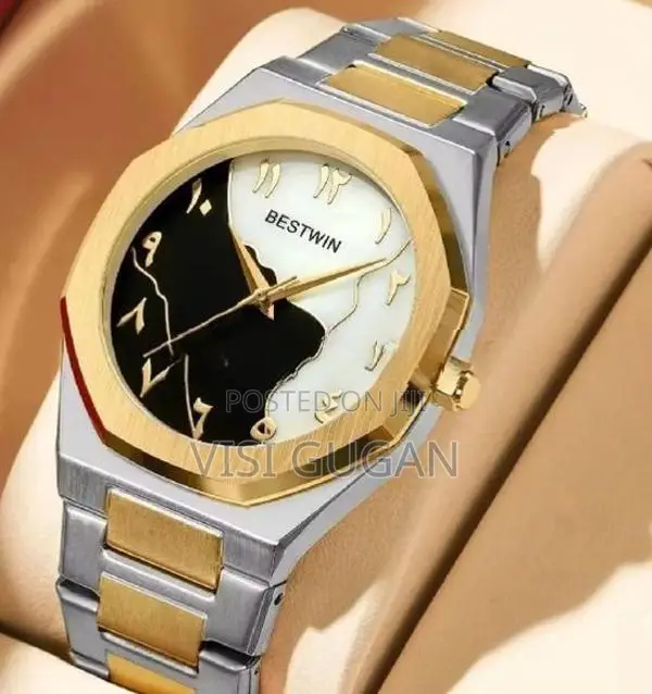 Arabic Dial Watch for Men Waterproof Quartz Wrist Black Band