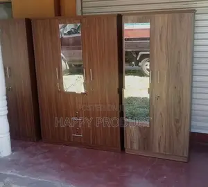 3 Door Melamine Dising Wardrobe with Glass