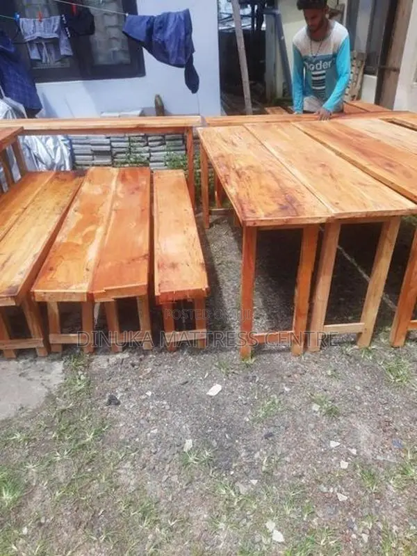Table and Bench 6ft ×15inch Mahogani