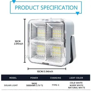 100W Rechargeable Solar Charging Flood light