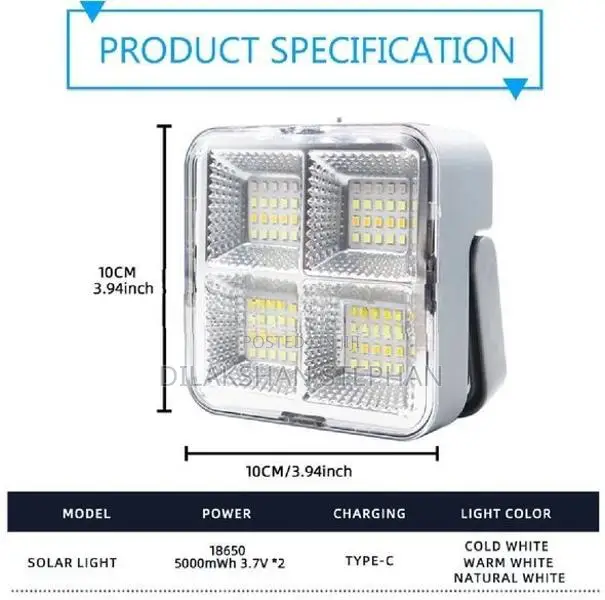 100W Rechargeable Solar Charging Flood light