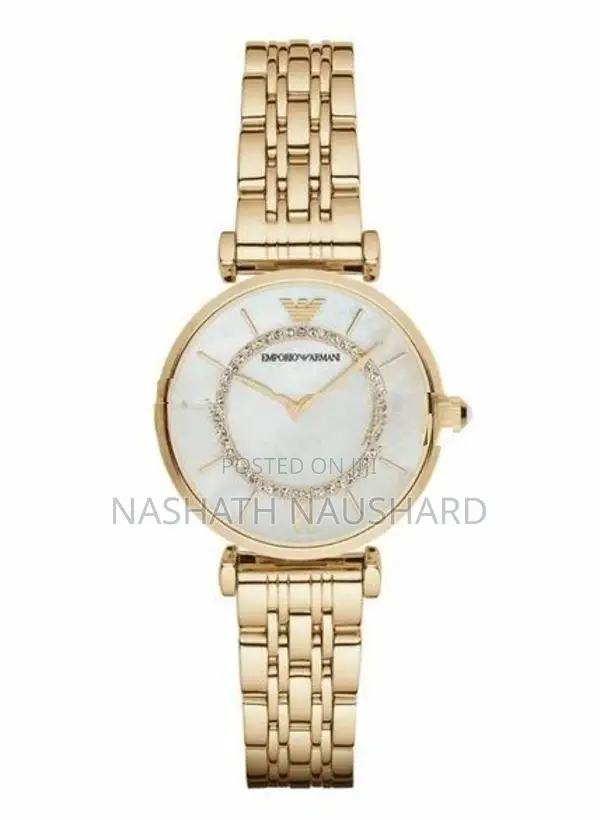 Authentic Emporio Armani Gold Toned Ladies Steel Watch