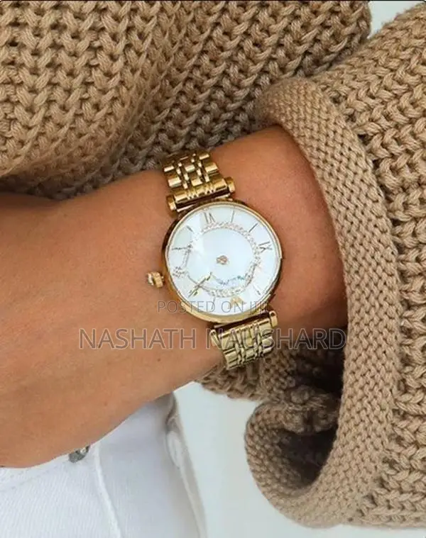 Authentic Emporio Armani Gold Toned Ladies Steel Watch