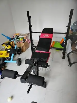 55kg Weight set, adjustable bench, bars