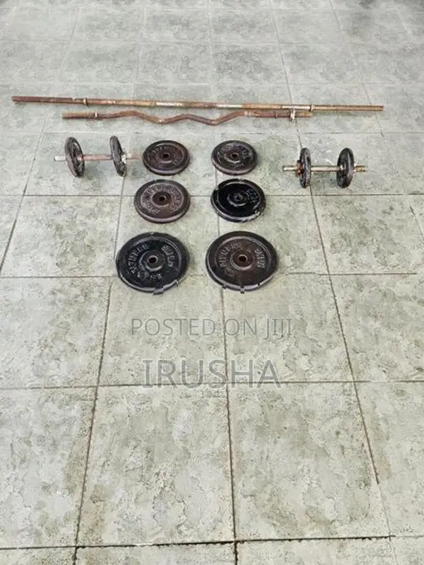 55kg Weight set, adjustable bench, bars