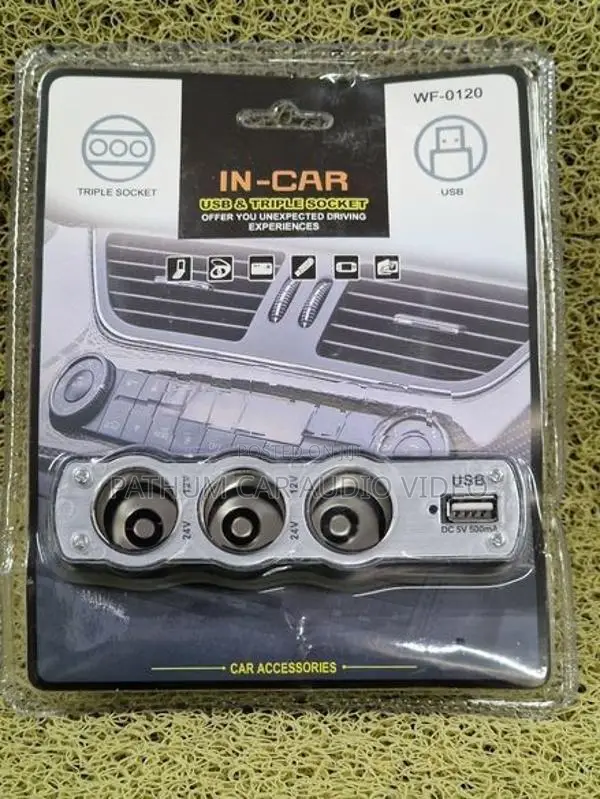 Usb with Triple Socket Adapter