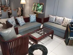 Mahogany Wood Sofa Set - N14