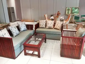 Mahogany Wood Sofa Set - N14