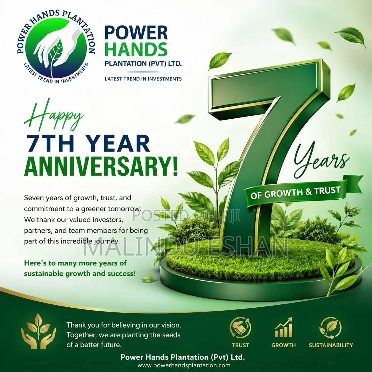 Tax Free Investment With Power Hands Plantation 30%Annually