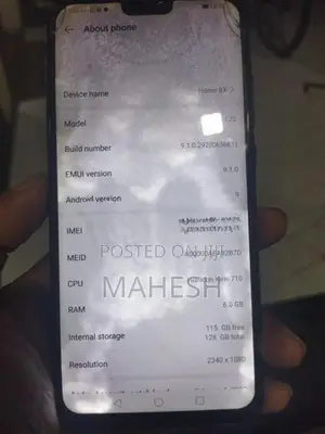 Huawei 8X 6GB/128GB (Used)