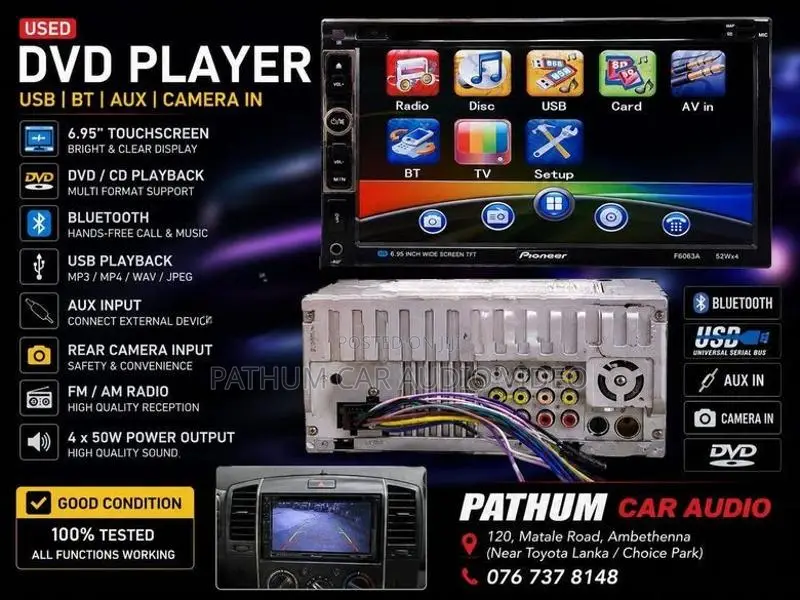 Used DVD Player USB BT AUX Camera In *All Working*