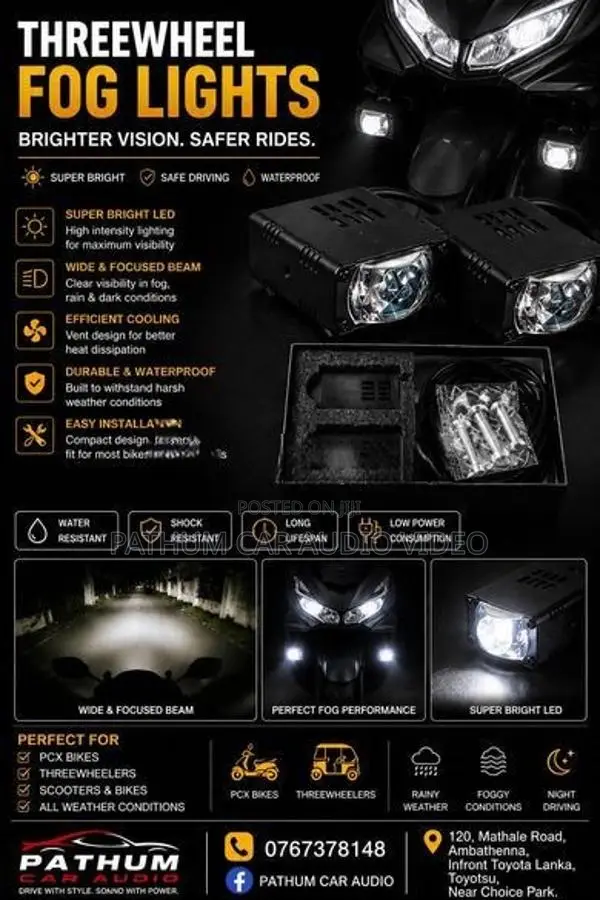 PCX Bike LED Lights/Threewheel FOG Lights