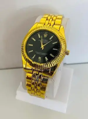 Mens Gold Plated Luxury Wrist Watch