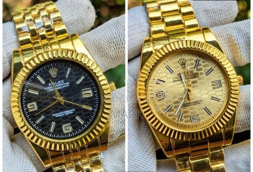 Mens Gold Plated Luxury Wrist Watch