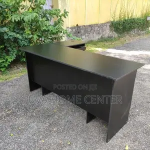 L Shape Office Table Black 5.5x4ft