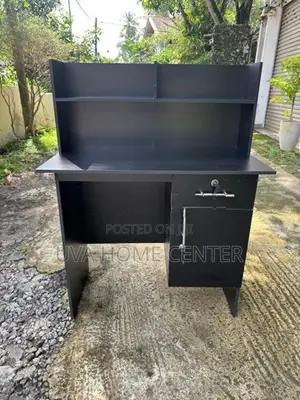 Black Melamine Study Table 36x18 Inch
