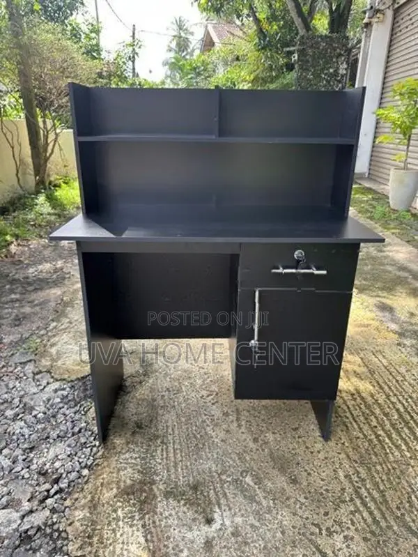 Black Melamine Study Table 36x18 Inch