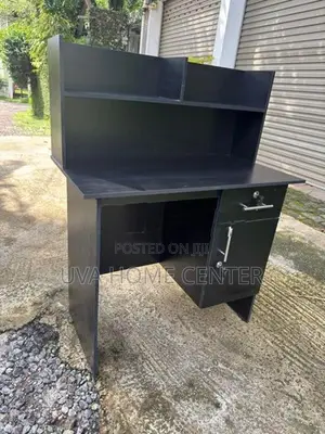 Black Melamine Study Table 36x18 Inch