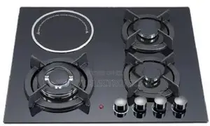 Euro Cooker Hob Square 3 Gas Burner + 1 Infrared Glass