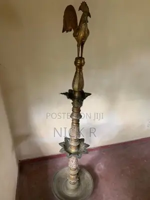 Two Antique Brass Oil Lamps 6 feet Tall